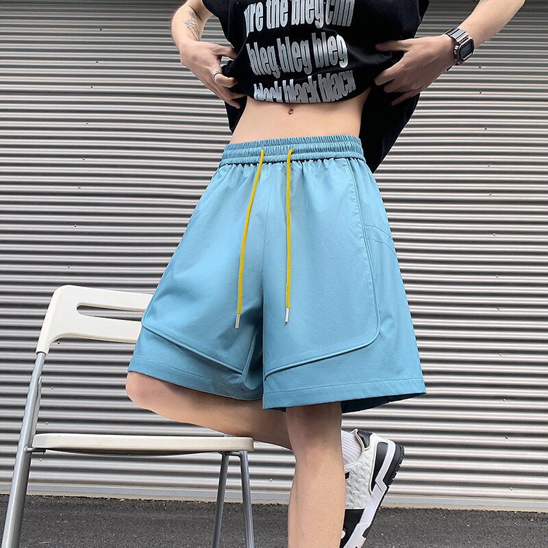 ハイエンドグレー速乾フィットネススポーツ半袖Tシャツイントレンド夏薄手サイクリング速乾ショーツアウトドア機能パンツ|undefined