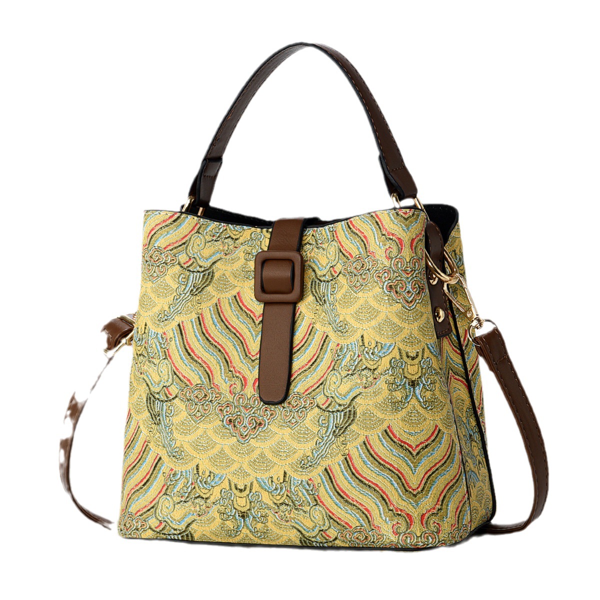 Bolsa de cubo tradicional fábrica de bolsos de mujer bolsos de moda de comercio exterior versátil bolsos de hombro