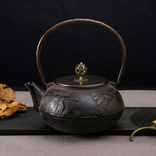 厂家批发铜把铜盖铸铁壶烧水沏茶老铁壶创意雕纹功夫茶壶礼品