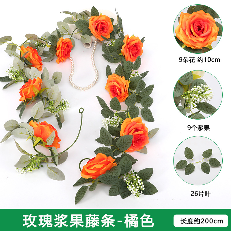 Artificial planta de ratán de eucalipto hojas de vid flor sinuosa Vid ins boda de plástico colgando vid flor decorativa flor falsa
