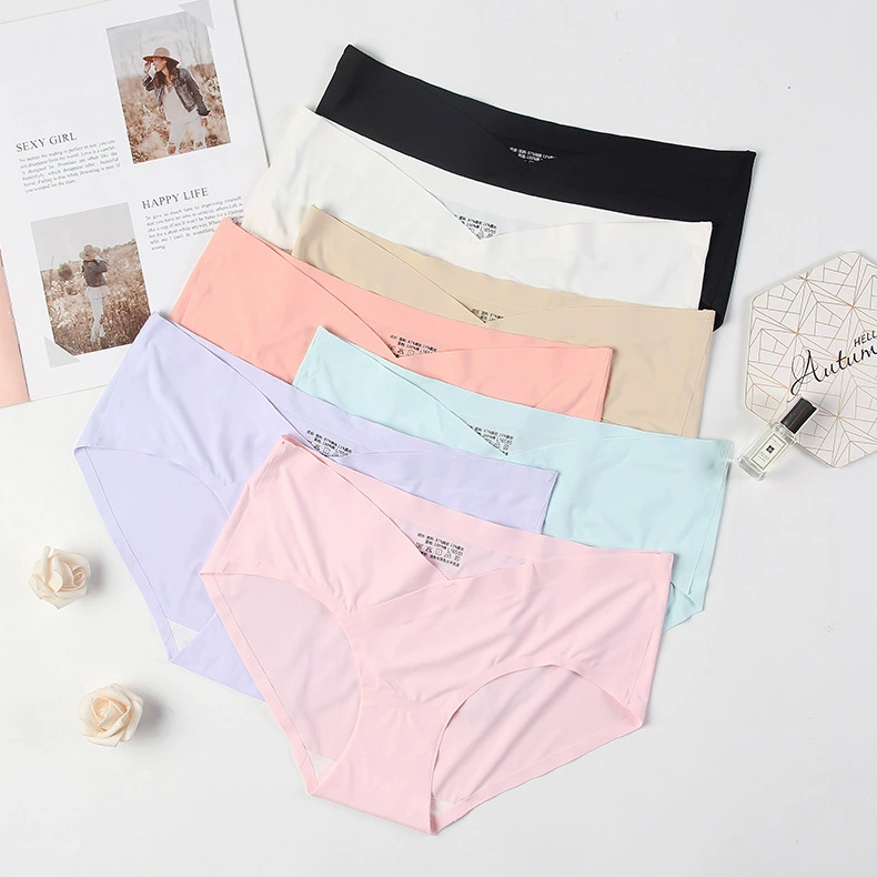 Comfortable silk pants for pregnant with belly support