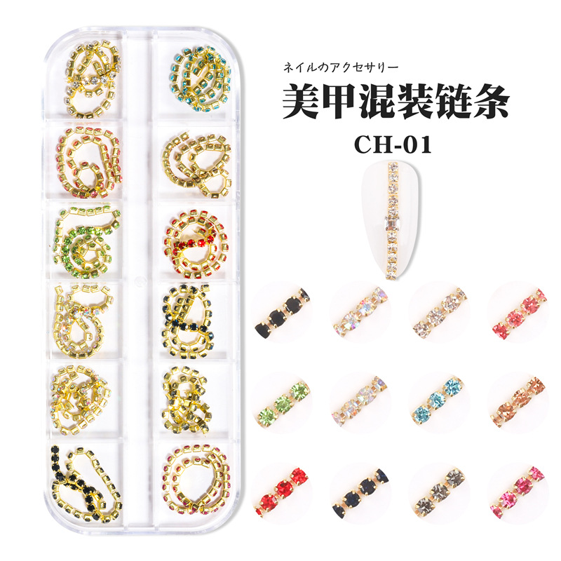 Joyería de cadena de clavos transfronteriza punk japonés cadena de metal macaron Cadena de cuentas de oro y plata decoración de bricolaje