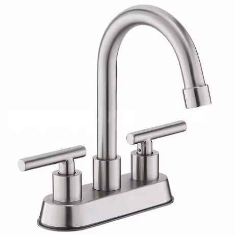 Cross-Border American-Style 4inch Bathroom Double-Handle Double-Opening Basin Faucet with Hot and Cold Water Dual Functions