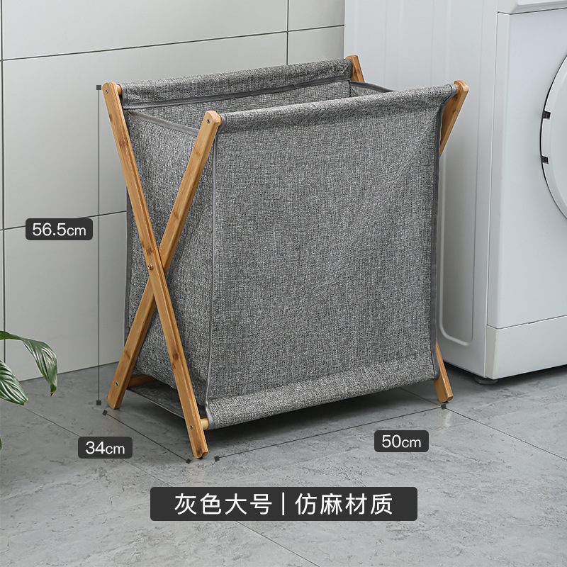 Cesta de lavandería de madera maciza para el hogar cesta de almacenamiento de lavandería plegable cesta de almacenamiento de lavandería de baño grande