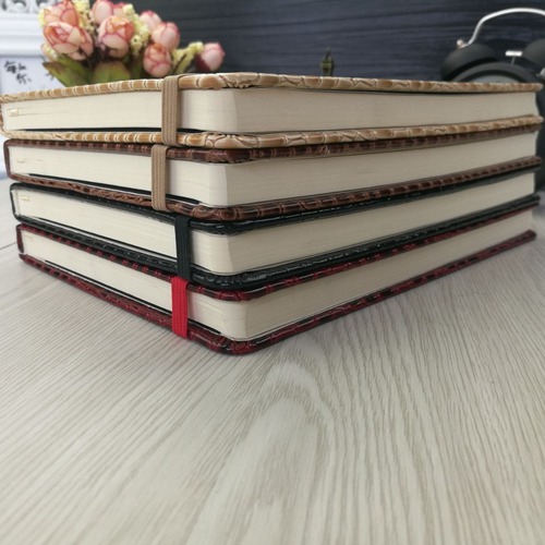 Customized Cross-border Foreign Trade Crocodile Pattern Notebooks with Strap Bands, PU Elastic Band Leather-Faced Rubber Band Notebooks