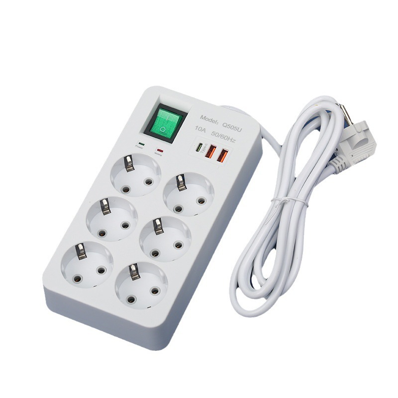 2USB + 1Type-c interruptor de cabeza de doble indicador enchufe de orificio europeo estándar europeo ruso neutral
