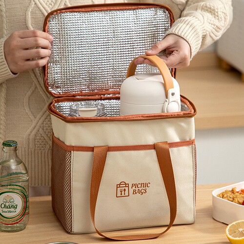 Takeout insulated lunch box with thick aluminum foil, food preservation bag, outdoor picnic ice bag, large size