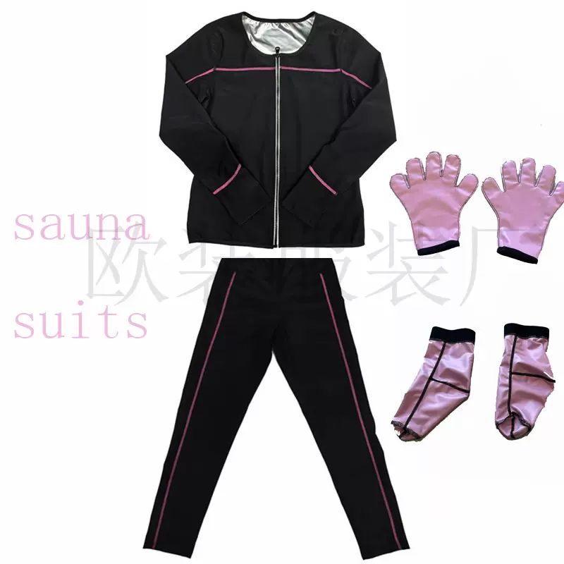 跨境女式热销暴汗服健身运动拉链长袖套装出汗束身桑拿服塑身衣