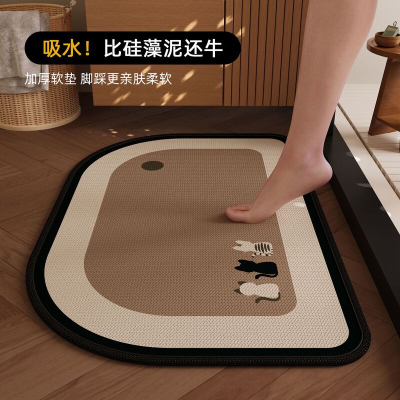 Bathroom Floor Mat, Special Absorbent Foot Mat for Bathroom Door, Entrance Mat, 2025 New Toilet Carpet, Bathroom Home