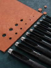 ♔黑色德冲 德式皮带打孔圆冲手工DIY皮革布料打孔器 腰带开孔冲