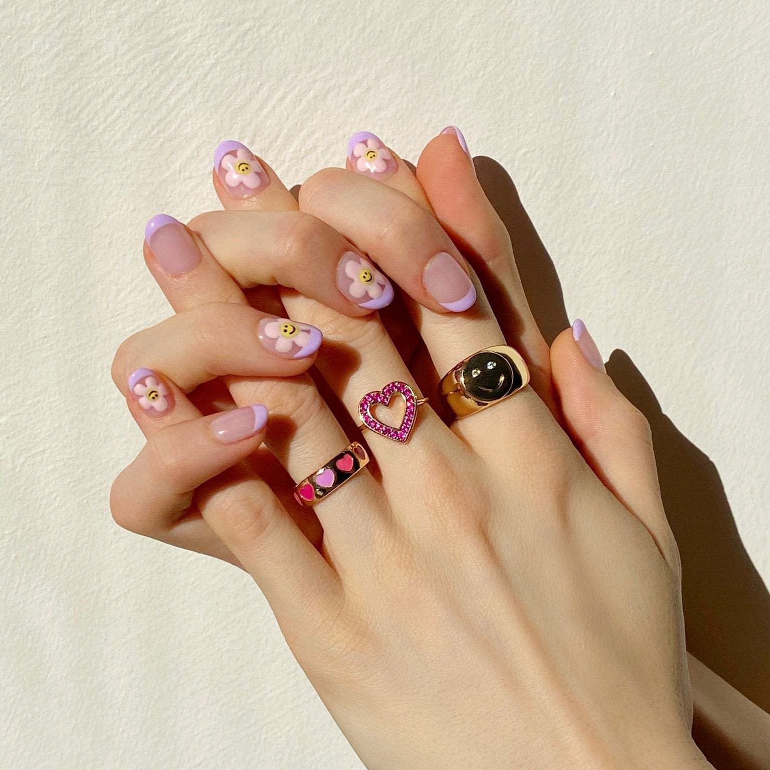 Sweet Heart Shape Copper Inlay Zircon Open Ring 1 Piece