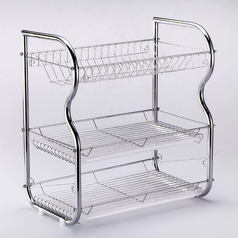 Kitchen storage rack floor-mounted multi-layer storage drainage dish rack double-layer bowl tableware storage bowl rack reality