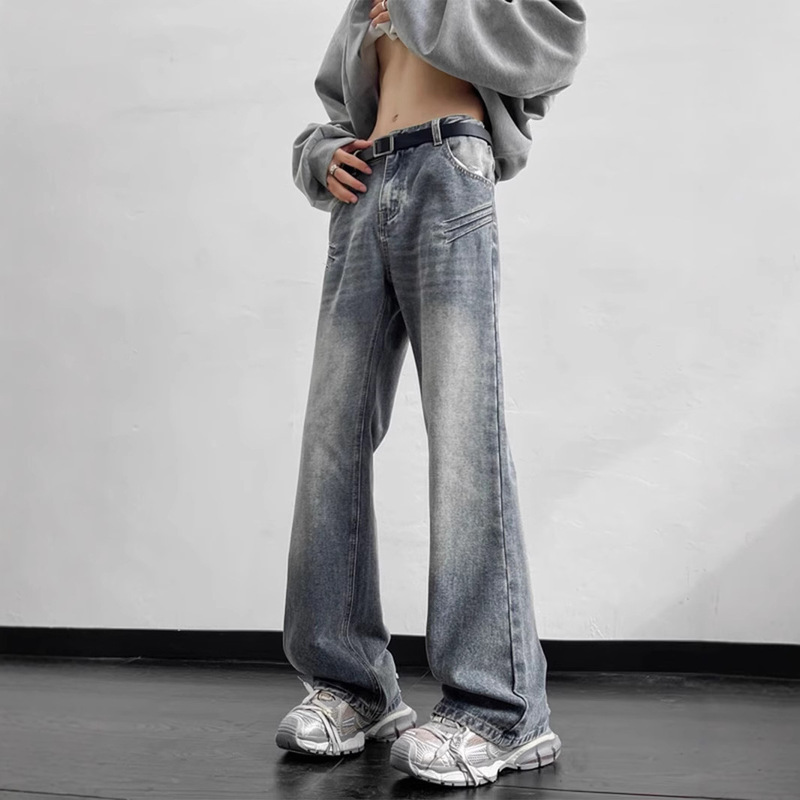 Youthful and Trendy Men's Spring & Fall New Style 2025 Personalized Jeans Hip-Hop Ins Trend High Street Trendyy Handsome Pants