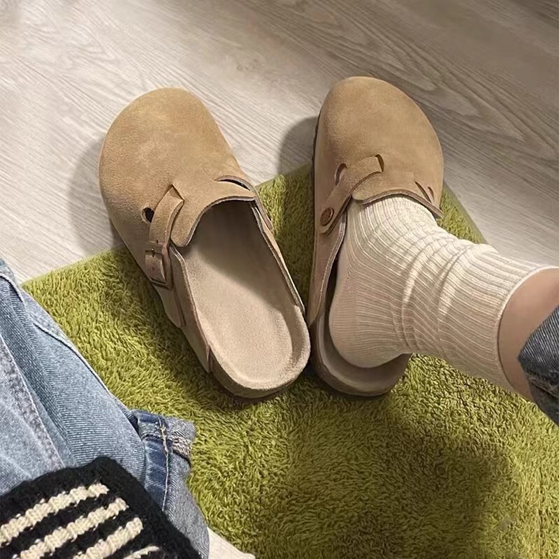 New Thick-soled Birkenan Shoes Half-drag Women's Spring Retro Slip-on Slippers Inner Heightened Birkenan Shoes New Thick-soled Birkenan Shoes Half-drag Women's Spring Retro Slip-on Slippers Inner Heightened Birkenan Shoes
