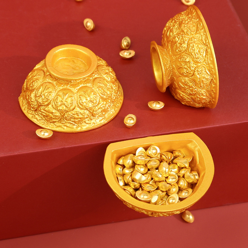 Golden Rice Bowl Refrigerator Magnet Creative Magnetic Cultural and Creative Refrigerator Magnet 3D Magnetic Refrigerator Magnet Travel Souvenir Can Be Customized