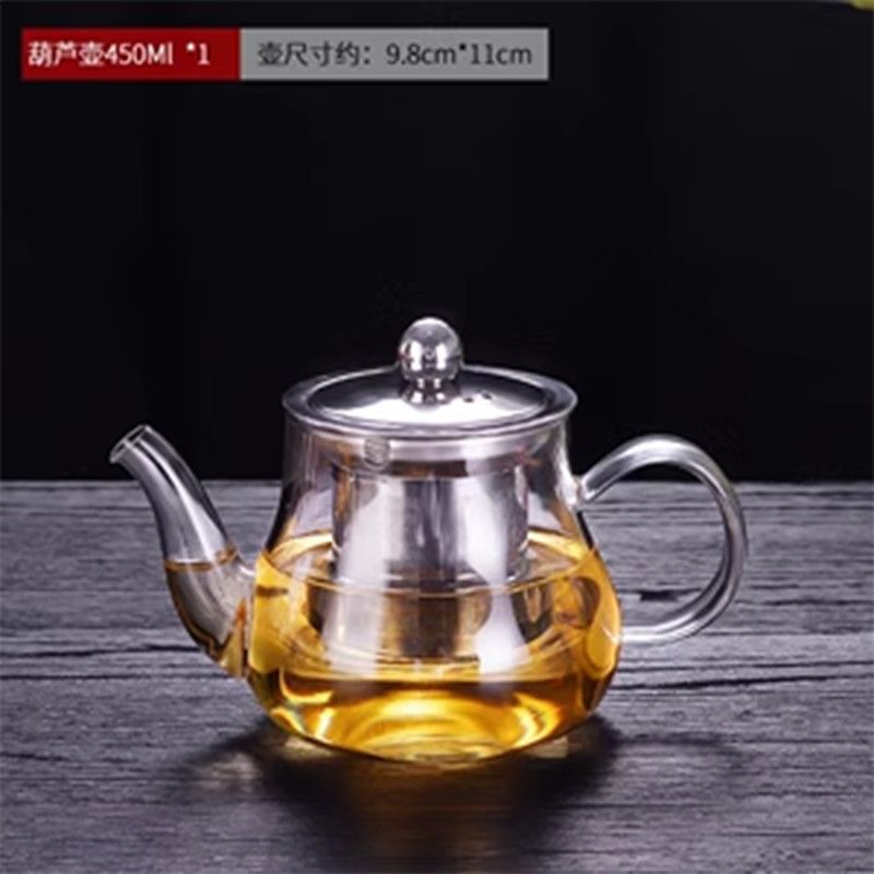 Tetera con Separador de Té de Vidrio de Borosilicato Alto, Resistente al Calor, para Hogar y Oficina image 10