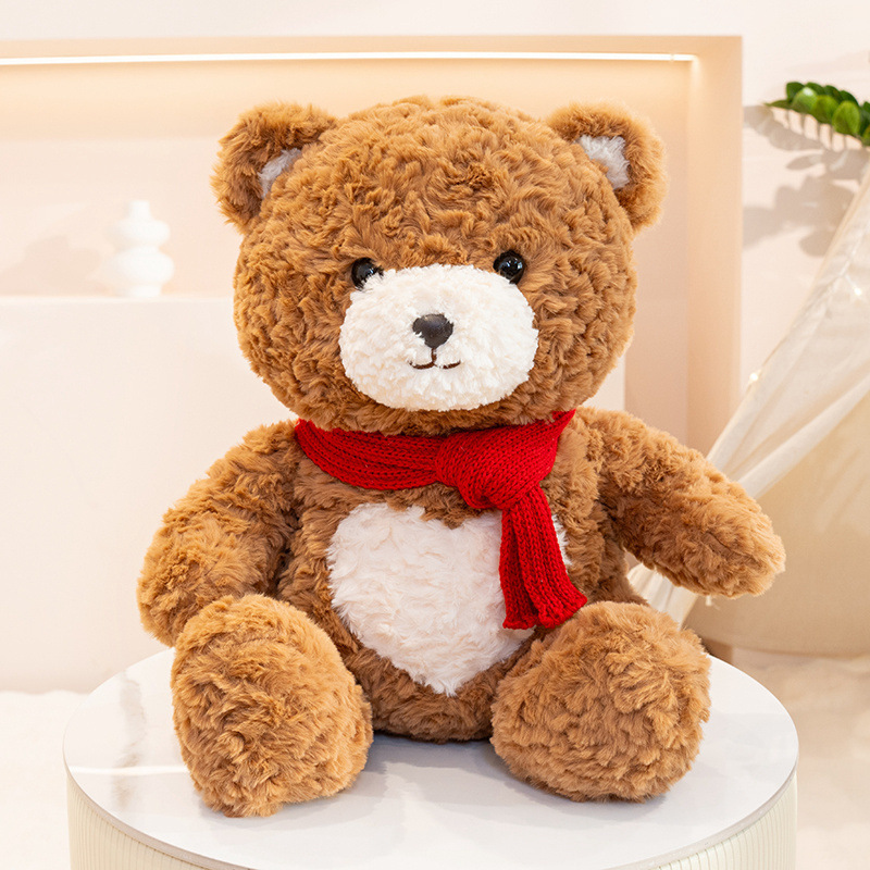 Nuevo amor oso bufandas oso muñeca pastel de pan oso de peluche almohada muñeca para dormir regalos de día de San Valentín para mujeres