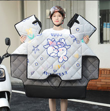 电动车挡风被秋冬季防水耐脏纯色挡风防寒护脖电动车挡风被一件代