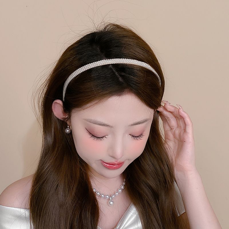 高頭頂パールヘアバンド 2025 新しいスーパーフェアリーヘッドバンド外出用高頭頂ヘアピン帽子卸売|undefined