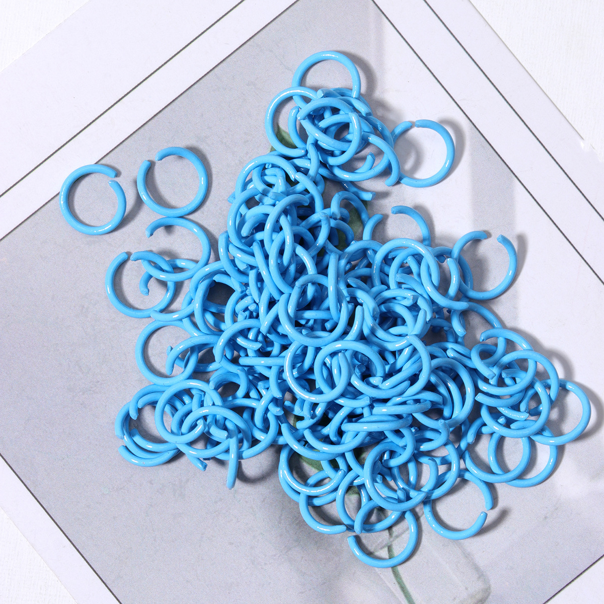 14#Sky blue / open jump ring