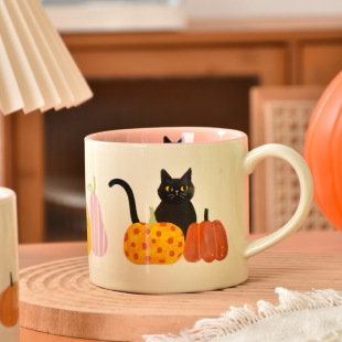 Cup Girl's High Beauty Value Mug Office Tea Cup Female Cute Cat Ceramic Cup Coffee Cup Household Water Cup