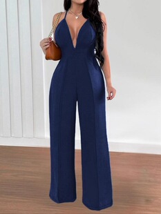 N 18753 Sexy Wide Leg Jumpsuit �����B�wѝ ���R�d�羳�W��