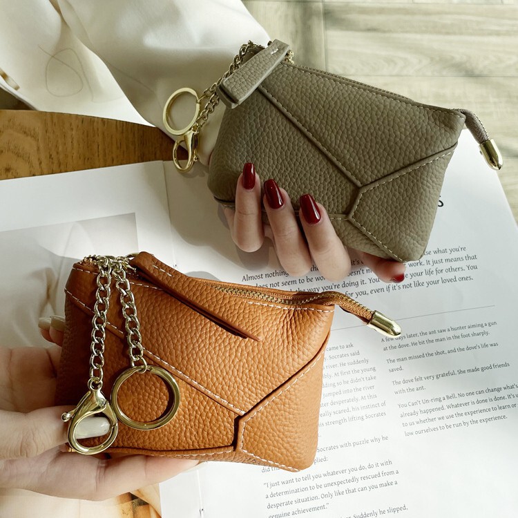 Cowhide Small Coin Purse Internet Celebrity Hot Style First-Layer Cowhide Women's Zipper Cosmetics Bag Multi-Functional Key Bag Coin Bag Cowhide Small Coin Purse Internet Celebrity Hot Style First-Layer Cowhide Women's Zipper Cosmetics Bag Multi-Functional Key Bag Coin Bag