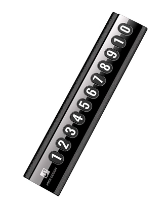 High-End Temporary Parking Plate for Vehicles, Business Leather Metal Folding Type, Fully Hidden Moving Car Phone Number Plate (Nömrəli dayanma kartı) - obsidian-black-6-sets-of-numbers