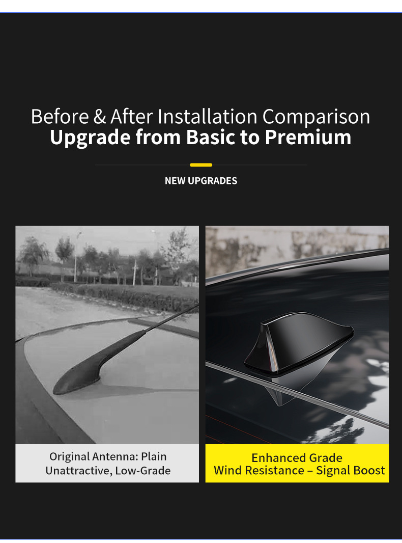 Cross-Border Hot-Selling Universal Car Shark Fin Antenna Roof Decoration, No-Drill Installation, Built-In Chip, Direct Sales from the Manufacturer