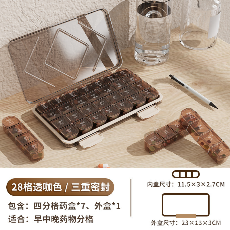 ポータブル薬ディバイダー、旅行用薬箱、薬調剤箱、分割収納ボックス、マルチグリッド薬収納ボックス、クロスボーダー薬箱|undefined