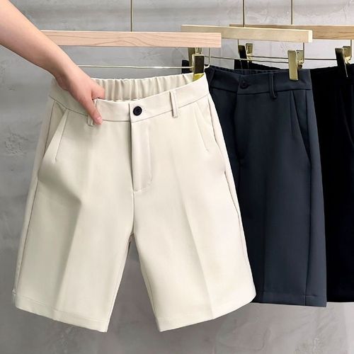 Men's Korean-style trendy business short pants, slim fit, mid-rise, wrinkle-resistant, thin casual Western pants