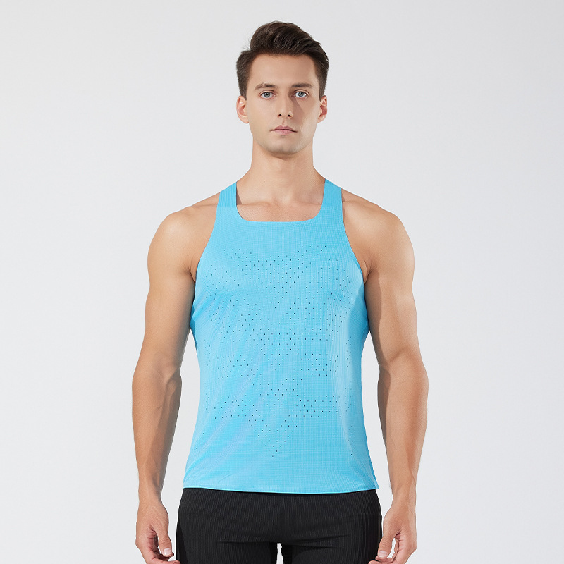 Maratón, carrera, fitness, ropa rápida y seca para hombres y mujeres, el mismo entrenamiento de atletismo, entrenamiento de fondo ligero, chaleco de túnel de viento de punzonado delgado image 15