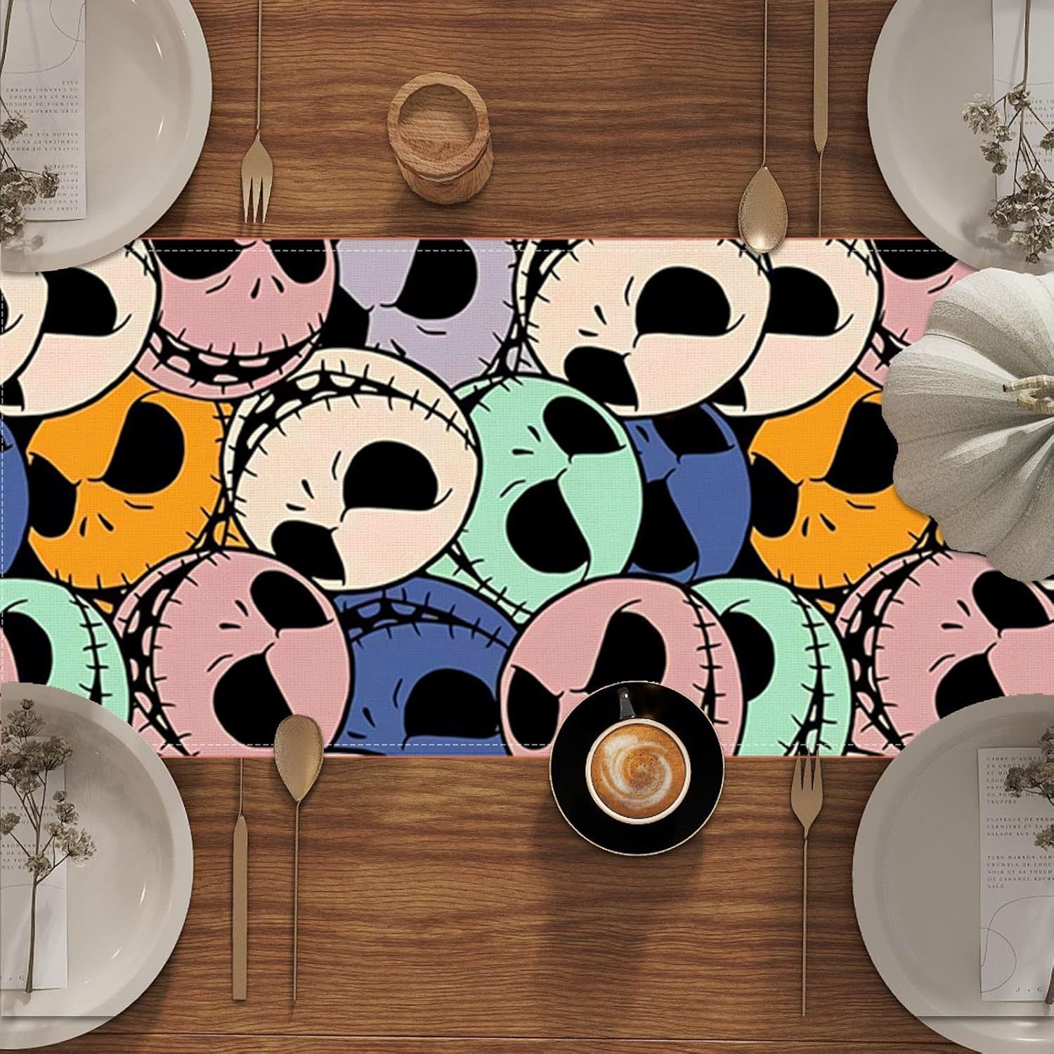 Transfronterizo 2024 Amazon nuevo Halloween Navidad terror lino tabla bandera tabla de comedor tabla bandera de té image 5