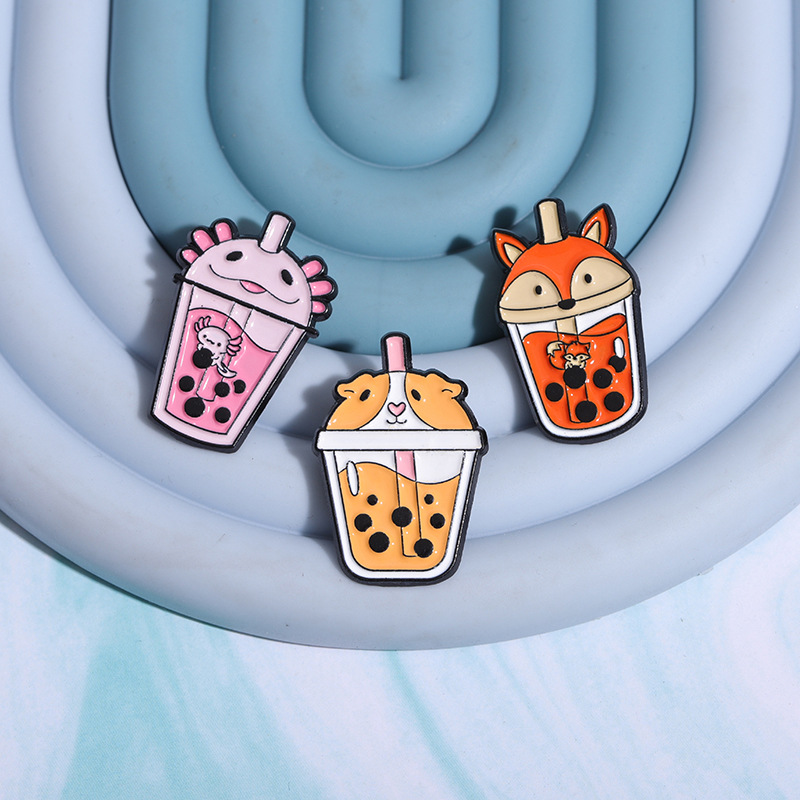 6g Weight Brooches Classification Holiday, Daily Occasion Zinc alloy Material Animal, Cup Pattern Unisex Gender Plating Design Cute Style Cute Pin Animal Cup Zinc Alloy Plating Unisex Brooches 3