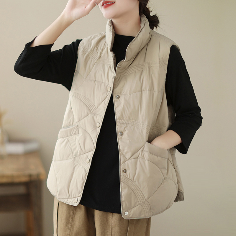 Pinghu Down Vest Women's High-end Winter Women's Korean-style Short Duck Down Jacket New Vest HD