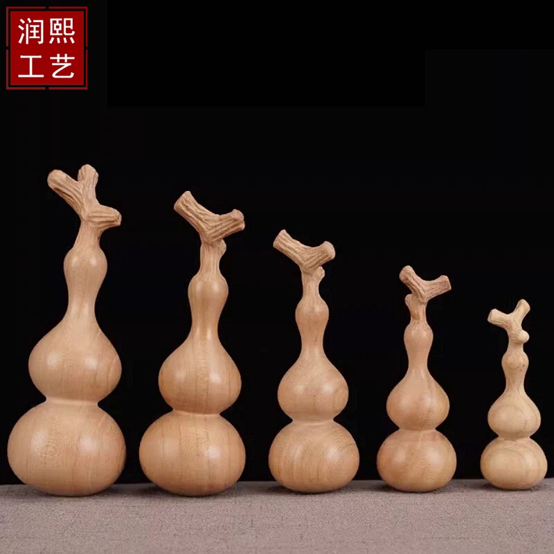 Peach wood faucet gourd pendant hand piece text play gourd log carving crafts decoration plate play hand piece