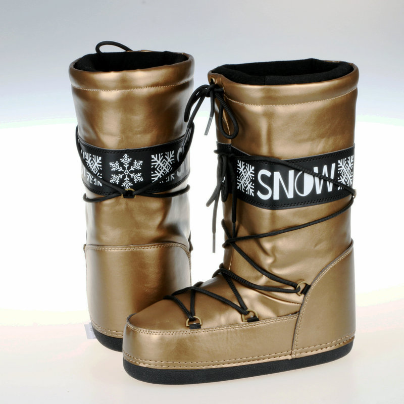 Botas espaciales transfronterizas de copos de nieve de nueve colores Botas de pan de abanico de moda Tubo alto, cálido, ligero y protector contra el frío, nuevos productos de la luna