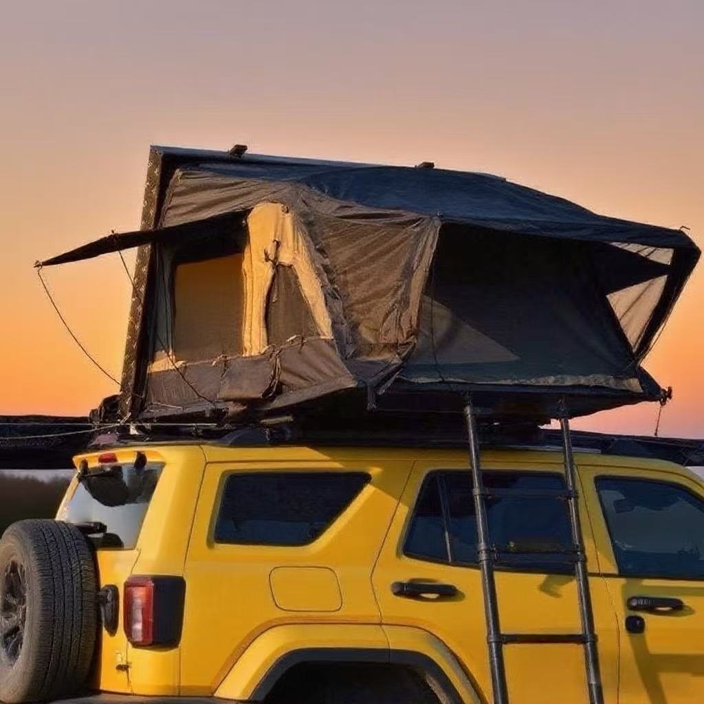 Car-Mounted Tent with Side-Flip Design, Fully Automatic Quick-Opening Abs Aluminum Alloy Hard Top Suv Outdoor Camping Car Roof Tent