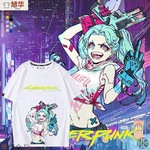 边缘行者周边露西瑞贝卡游戏赛博朋克2077短袖男女T恤宽松衣服ins
