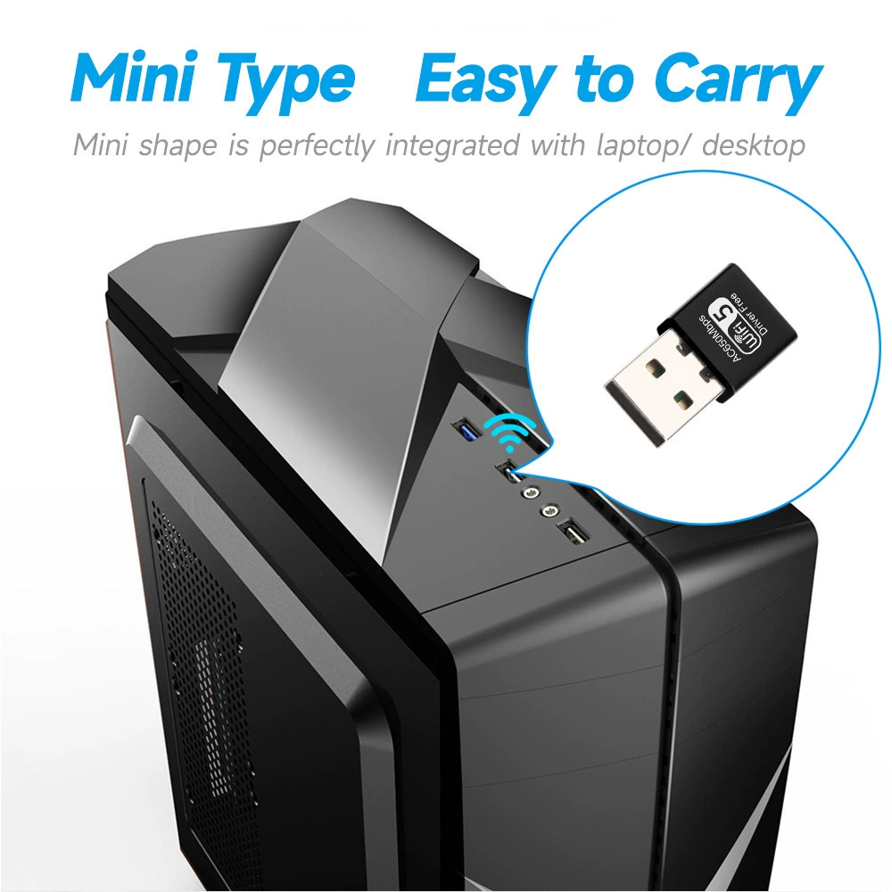 USB беспроводная сетевая карта Free-driven WIFI ресивер для ноутбука консольного хоста домохозяйства 5G двойной частоты AC650