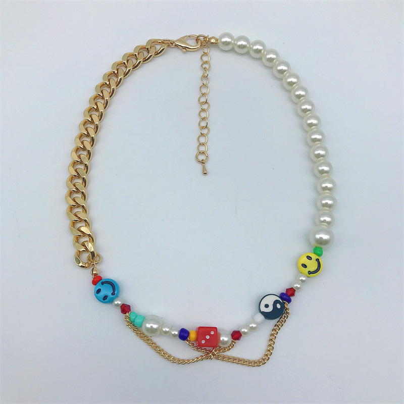 Happy Go Necklace Female Smiley Yin Yang...