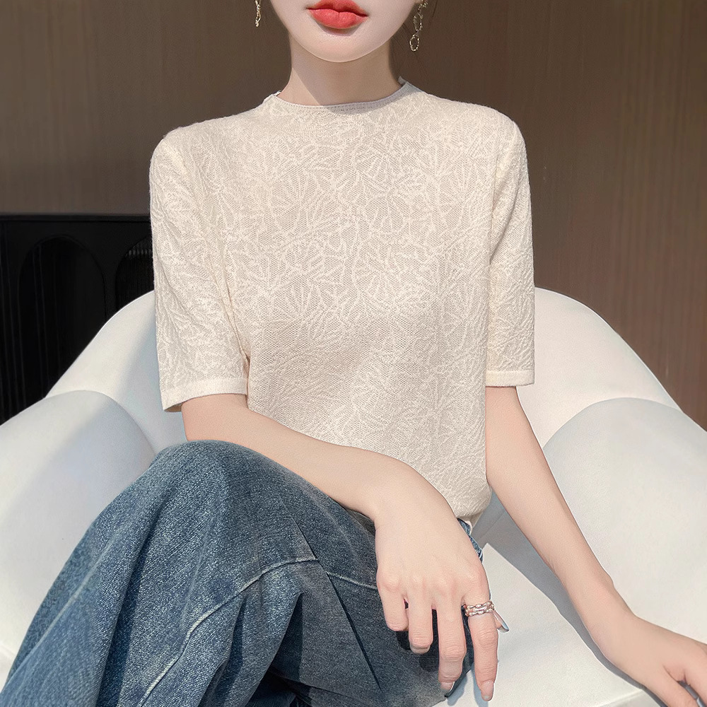 Summer woolen base short sleeve T-shirt