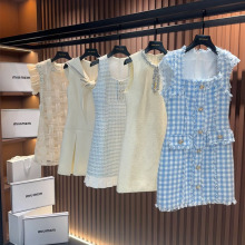 深圳南油夏季新款韩版小香风连衣裙设计感高级裙子女装批发货源