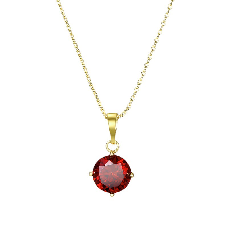 Joyería Xuping 14K collar de rubí de moda femenina minimalista personalidad cadena de clavícula fuente colgante