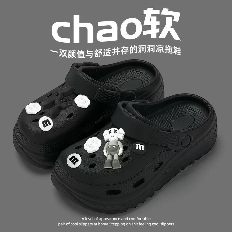 New Cartoon Slippers Women's Outwear Toe Cave Shoes Home Non-slip Student Nurse Couple Beach Slippers