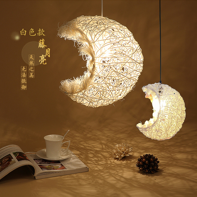 Rattan Chandelier Simple Pastoral Living Room Creative Personalized Clothing Store Bamboo Round Hemp Ball Bird's Nest Bird's Nest Lamp