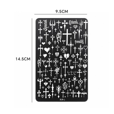 Cross-shaped steel plate nail art: Dırnaq bəzəkləri