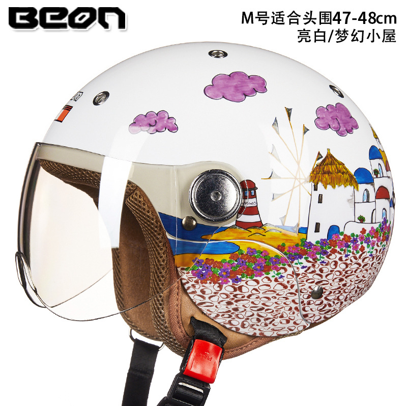 Beon casco para niños medio casco niños y niñas motocicleta coche eléctrico Four Seasons seguridad universal casco certificado 3C