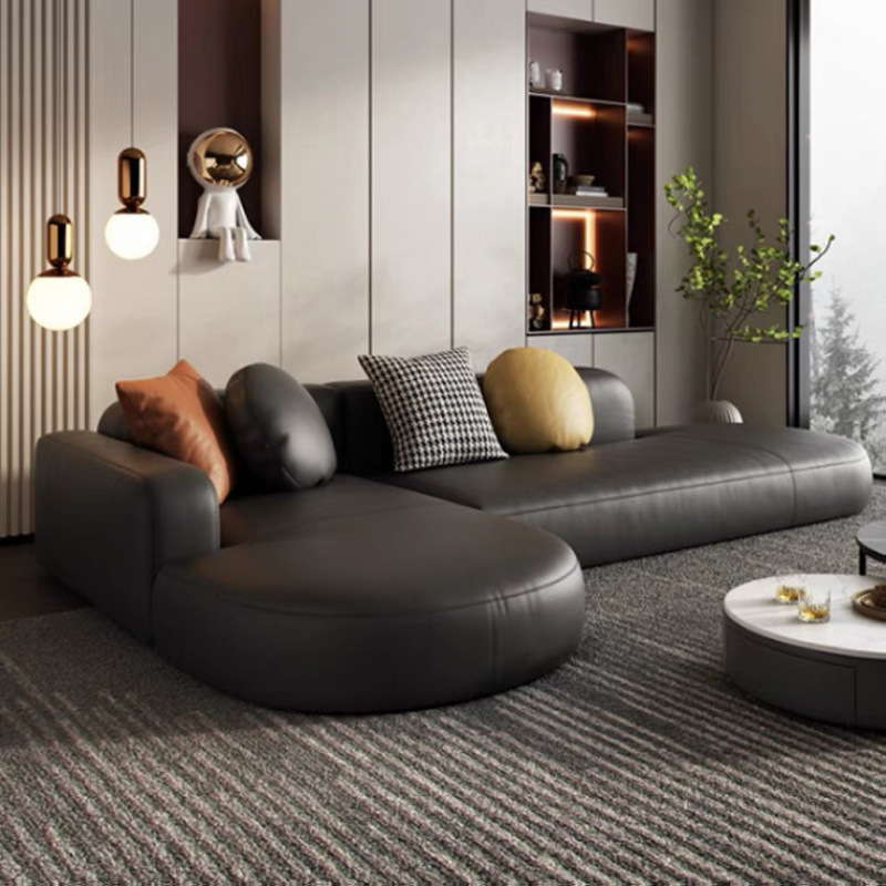 Sala de estar sofá de apartamento pequeño nórdico italiano minimalista hogar moderno ocio nuevo diseño sofá de tela de esquina grande