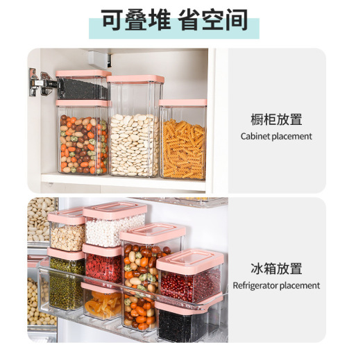 Food Sealed Storage Container—Grains, Cereals, and Coffee Can—Stove-Top Storage Container—Transparent Glass-Imitation Storage Sealable Box